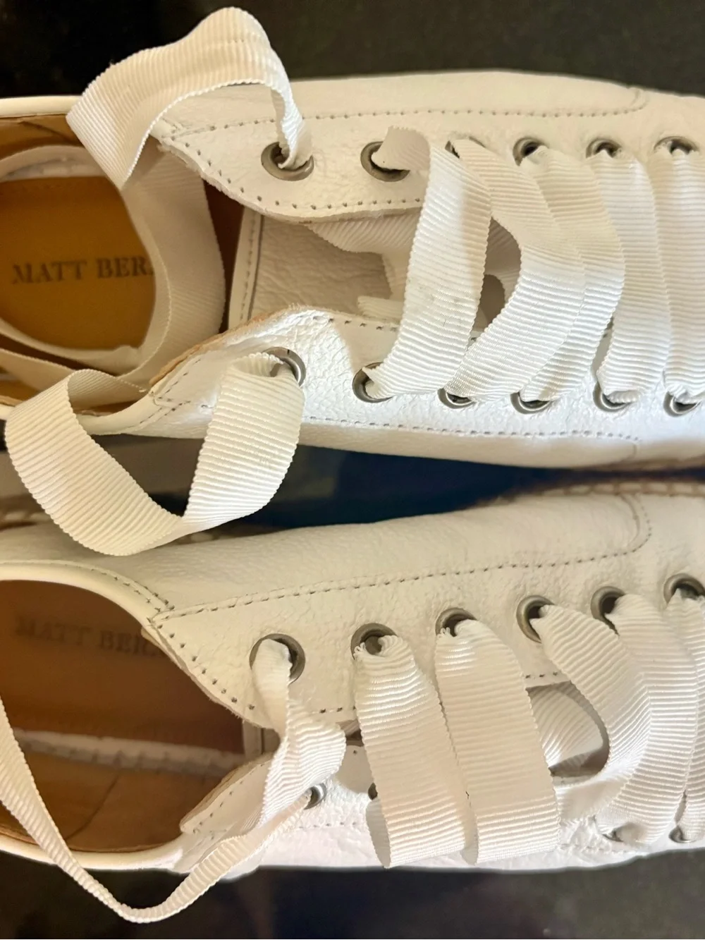 Matt Bernson White Pebbled espadrille sneakers  Sz 7